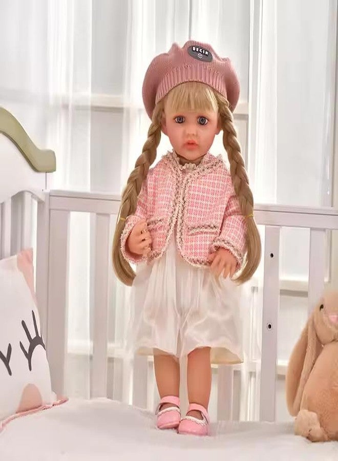 OOTLO Lifelike Musical Full Silicone Body Reborn Baby Girl Doll Toy,22" Beautiful Lifelike Doll Full Body Vinyl Silicone with Long Hair for Girls - Image 4